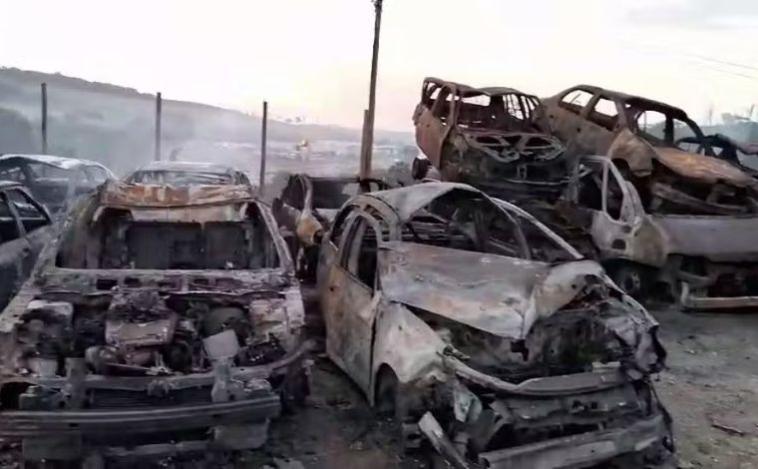 Incêndio destrói cerca de 50 veículos em pátio na Grande BH; veja vídeo