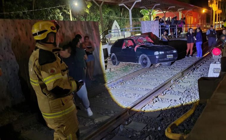 Idoso morre após carro ser atingido por trem no interior de Minas 