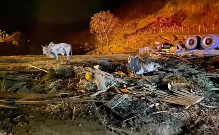 Foto: Kadu Fontana - De acordo com a PMRv, o motorista relatou que o caminhÃ£o apresentou problemas no sistema de freios, o que causou a perda de controle do veÃ­culo. O adolescente, que estava de carona, nÃ£o resistiu aos ferimentos e morreu no local