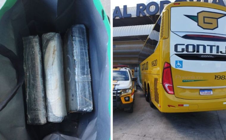 Mulher é presa com barras de cocaína avaliadas em R$ 150 mil em ônibus interestadual na Grande BH