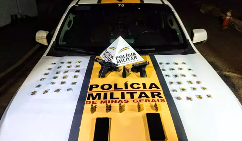 Dois jovens são presos com ‘supermaconha’ e pistolas estrangeiras em Belo Horizonte